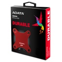 SSD Unidad de Estado Sólido externo ADATA SD600Q de 480GB, USB 3.1. Color Rojo. SKU: ASD600Q-480GU31-CRD