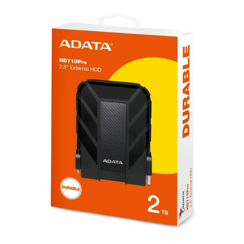 Disco Duro Externo Adata HD710 Pro 2.5'', 2TB, USB 3.0, Negro, A Prueba de Agua y Golpes - para Mac/PC SKU: AHD710P-2TU31-CBK