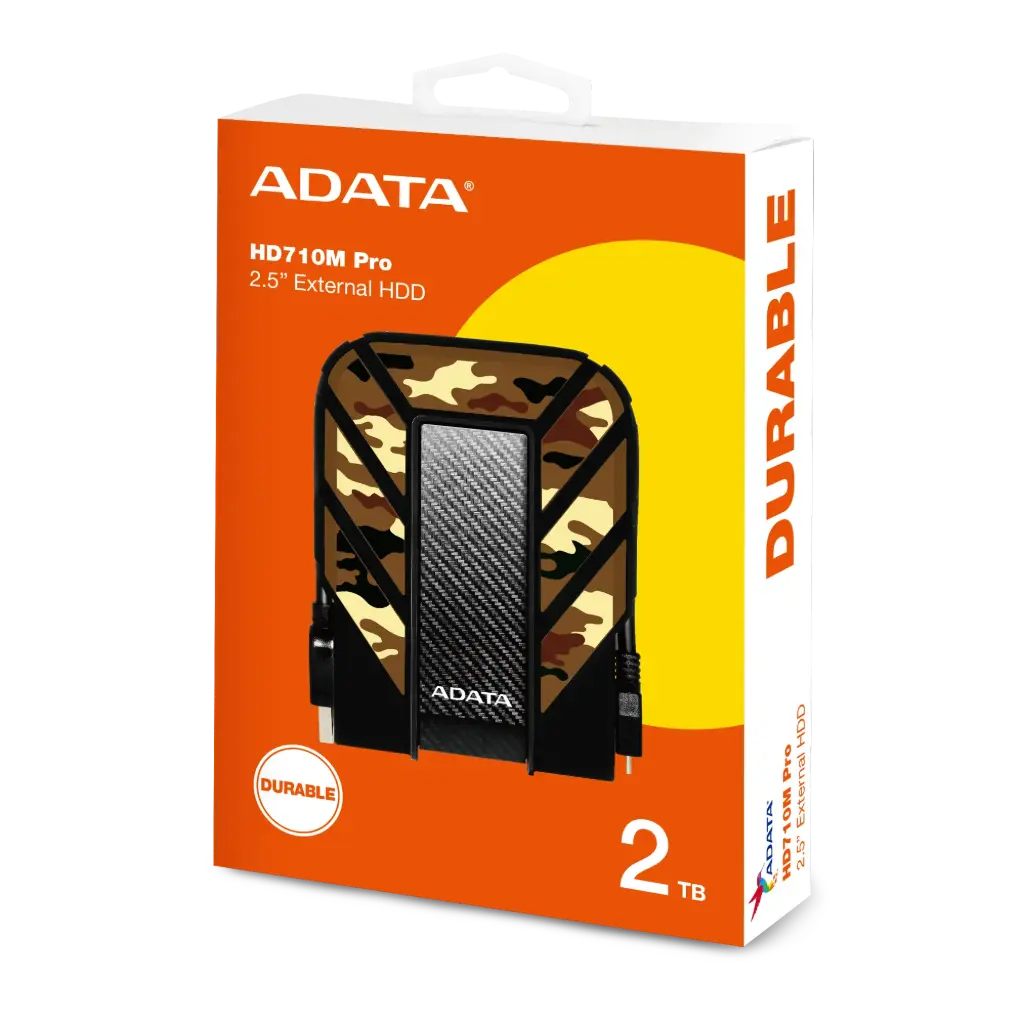 Disco Duro Externo Adata HD710M Pro 2.5'', 2TB, USB 3.0, Camuflaje, A Prueba de Agua, Polvo y Golpes - para Mac/PC SKU: AHD710MP-2TU31-CCF
