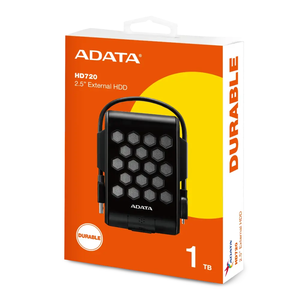 Disco Duro Externo Adata HD720 1TB, USB 3.0, Negro, A Prueba de Agua, Polvo y Golpes - para Mac/PC SKU: AHD720-1TU31-CBK