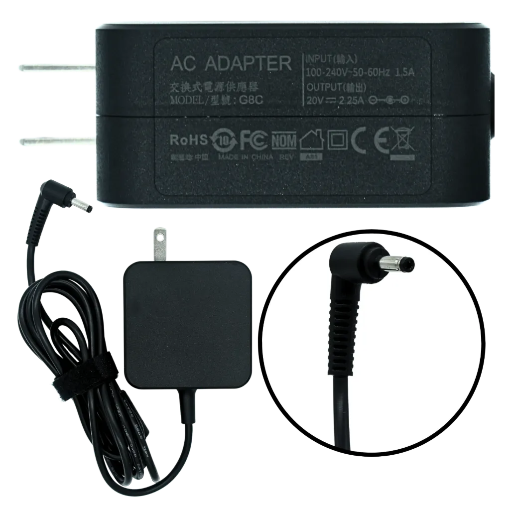 EK-G8C Adaptador de Corriente 40W 20V/2.25A (4.0*1.7) CUADRADO Marca EKO Lenovo, (Similar OTAC-E68 Cuadrado) SKU: EK-G8C