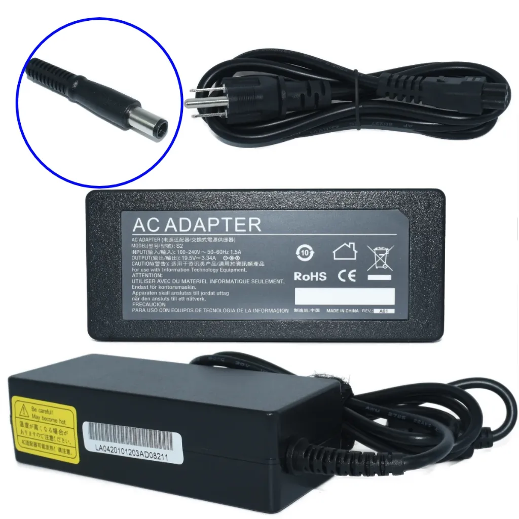 [EK-S2] EK-S2 Adaptador de Corriente 65W 19.5V 3.34A (7.4*5.0) Modelo AF06 Marca EKO (Similar OTAC-E52) SKU: EK-S2
