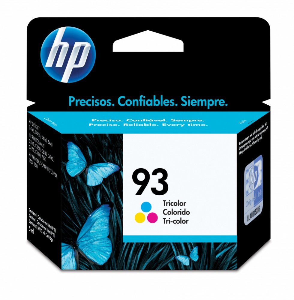 HP 93 Original Cartucho de Tinta Tricolor HP DeskJet HP93 D4145, D4155, D4160, 5440 HP Photosmart C3140, C3150, C3180, C4140, C4150, C4180, 7850 HP PCS 1507, 1510220 Páginas SKU: C9361WL