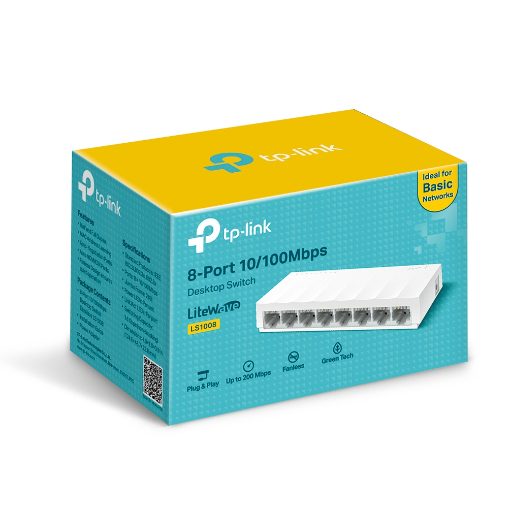 [LS1008] Switch TP-Link Fast Ethernet LS1008, 8 Puertos 10/100Mbps, 1.6 Gbit/s, 2000 Entradas - No Administrable SWTTPL740 SKU: LS1008
