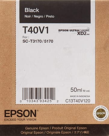 T40V120 CARTUCHO EPSON MODELO T40V NEGRO, PARA PLOTTER EPSON SURECOLOR T3170/ T5170/ T3170M/ T5170M (50 ML)