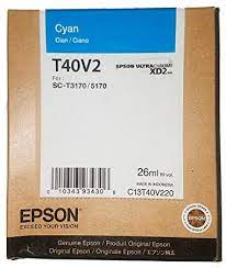 T40V220 CARTUCHO EPSON MODELO T40V CYAN, PARA PLOTTER EPSON SURECOLOR T3170/ T5170/ T3170M/ T5170M (26 ML)