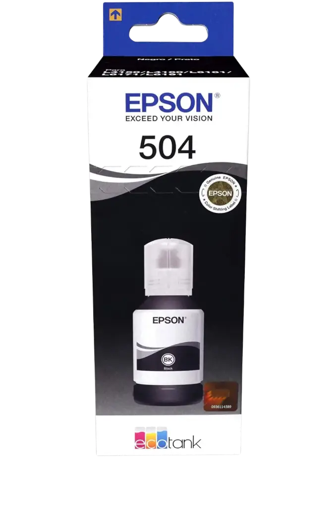 T504120-AL Negro Original Bote de Tinta Epson L4150, L4160, L6270, L6370, L14150, L6161, L6171, L4260, L4360, L6191, L14150 70ML 6,000 Pag. SKU: T504120-AL