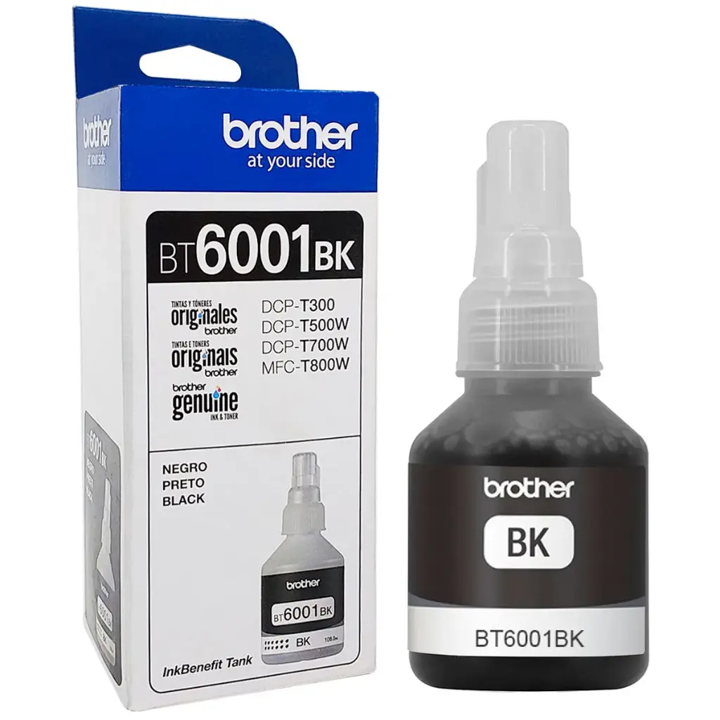 BTD60BK/BT6001BK Negro Compatible Bote de Tinta Brother DCP-T300, T220, T310, T500W, T510W, T520W, T700W, T710W,  T720DW,  T800W, T810W, T910DW, T920DW, T4500DW, HL-T4000DW, DCPT420W, DCPT426W 6,500 Pag. SKU: BTD60BK/BT6001BK