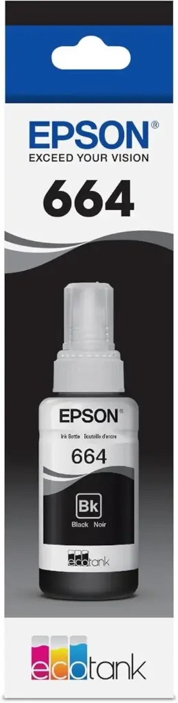 T664120-AL Negro Original Bote de Tinta Epson L110, L200, L210, L220, L300, L310, L350, L355, L365, L375, L380, L395, L396, L455, L475, L495, L555, L565, L575, L1300 70ml SKU: T664120-AL