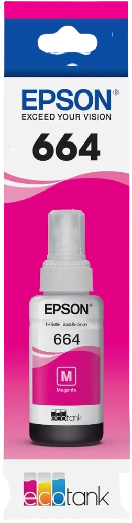 T664320-AL Magenta Original Bote de Tinta Epson L110, L120, L200, L210, L220, L300, L310, L350, L355, L365, L375, L380, L395, L396, L455, L475, L495, L555, L565, L575, L1300, L1455 70ml SKU: T664320-AL