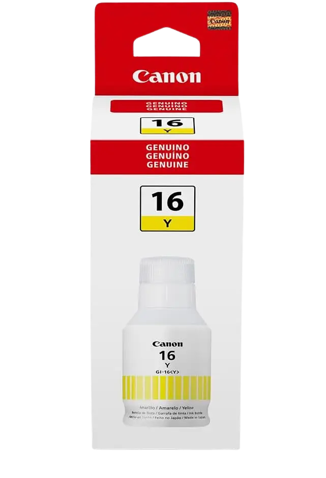 GI-16 Amarillo Original Bote de Tinta GI16 Canon Maxifi GX6010, GX7010, GX7110, GX5010 132ml SKU: 4420C001AA