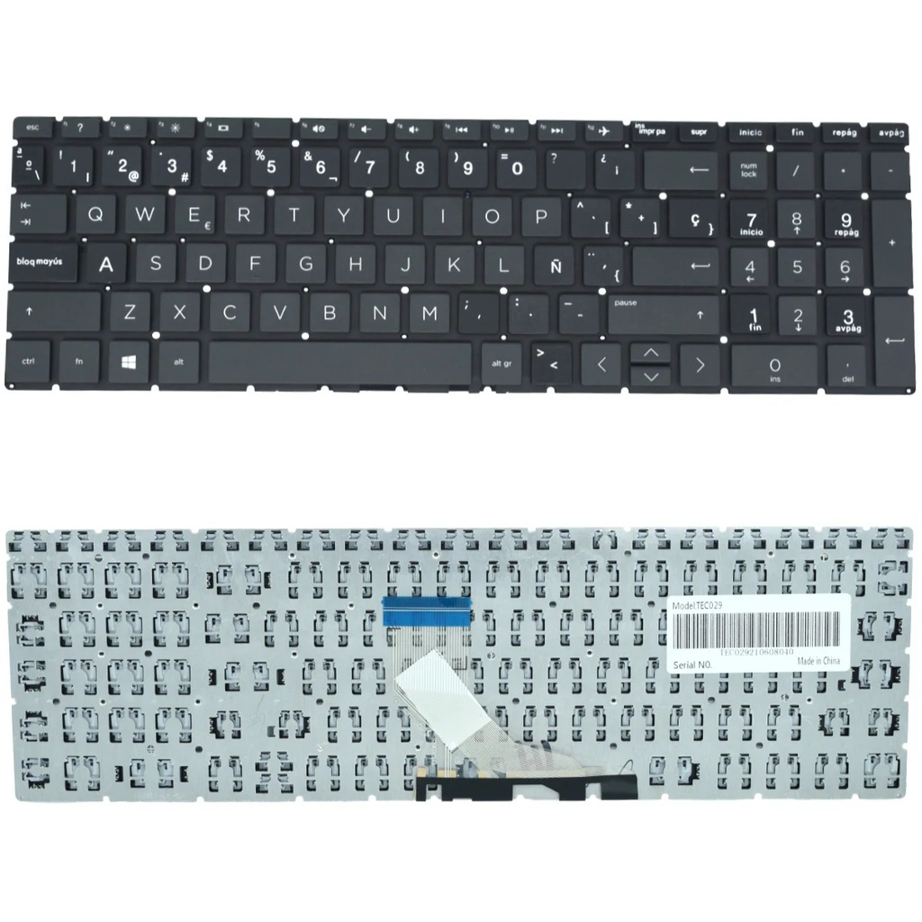 TEC029 Teclado color NEGRO (SP) para HP Pavilion 15-da0001la 15-da000 15-da SKU: TEC029
