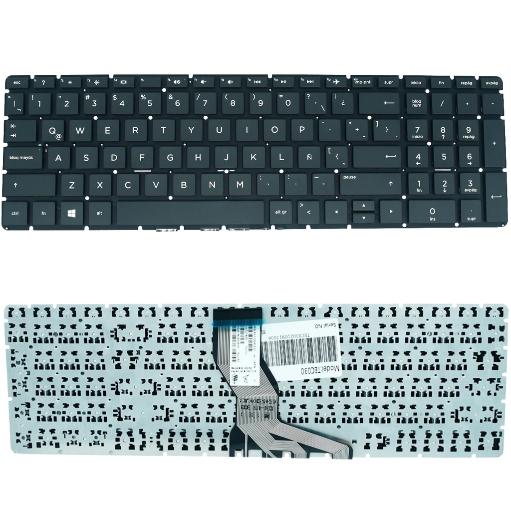 TEC030 Teclado color Negro (SP) para HP 15-ab 15ab 15-ab000 15-ab100 (CTRL cuadrado) (Enter delgado)