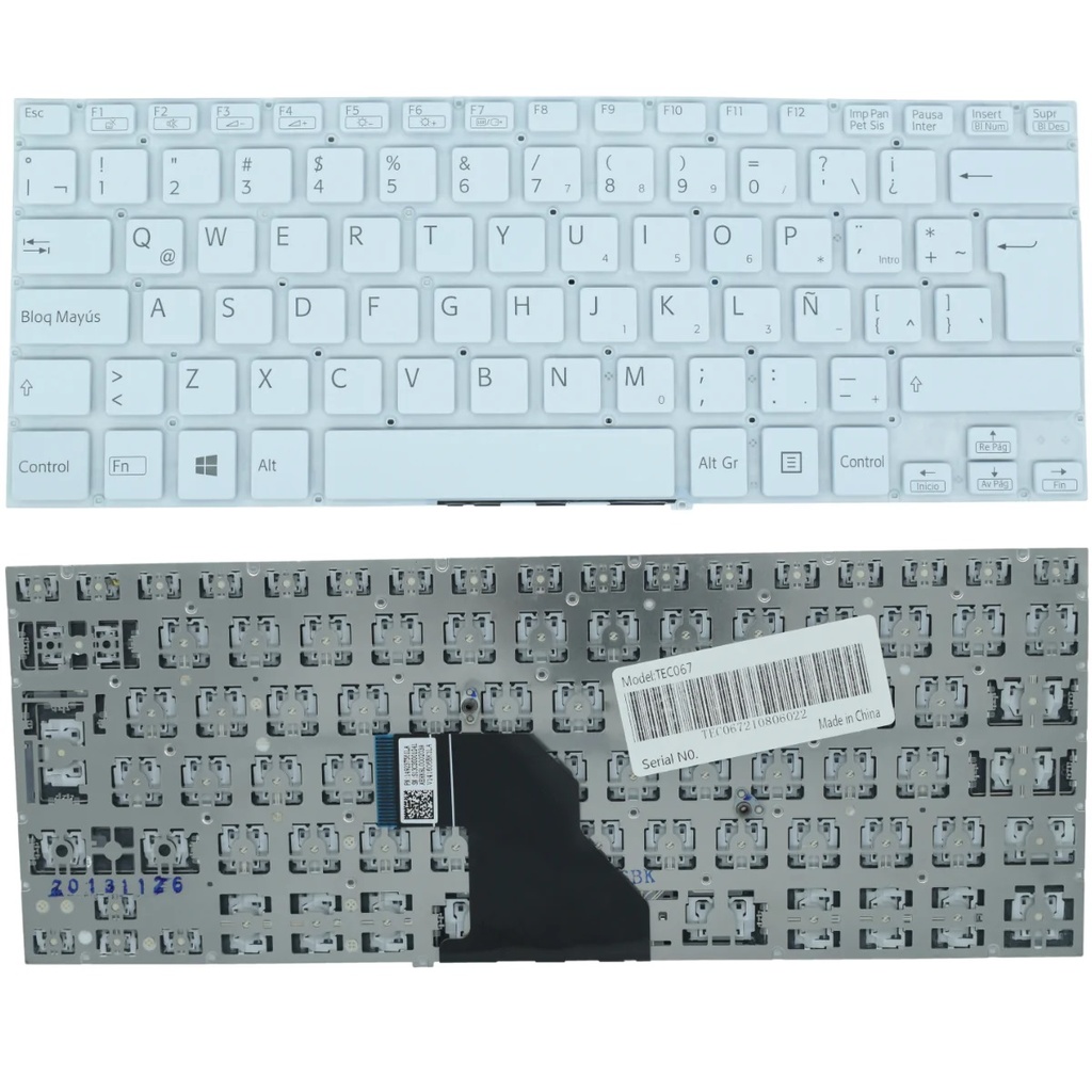TEC067 Teclado color Blanco (SP) para Sony Fit 14e Svf14 Svf14215sc