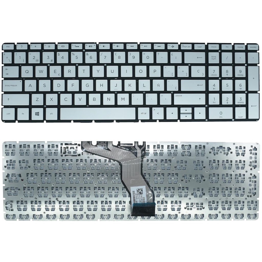 TEC071 Teclado color Plata (SP) para HP 15-BS000 15-BS1000 15-BS015DX 15-BS016DX 250 G6 255 G6 15-BW (Enter Delgado)