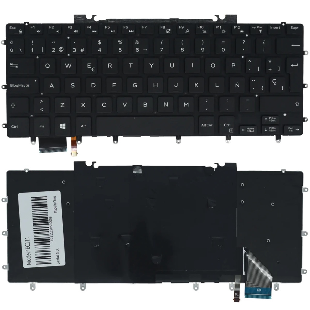 TEC111 Teclado color Plata (SP) para Dell XPS 9550 9560 9570 Inspiron 15 7000 15-7558 15-7568 Precision 5510 m5510 5520 5530 5540