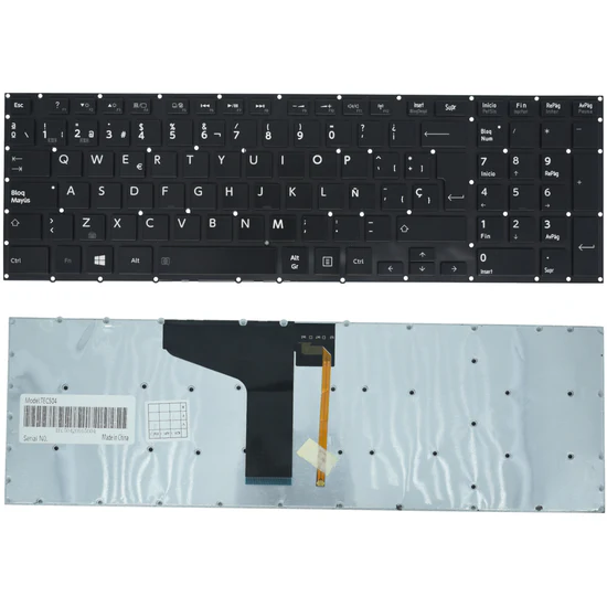TEC504 Teclado color Negro (SP) para Toshiba P55, P75, P55T, P70, P50t, P70t Negro Luminoso Series SKU: TEC504