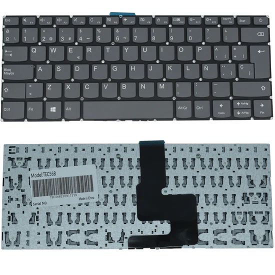 TEC568 Teclado color GRIS (SP) Tecla Encendido / SUPR para Lenovo IdeaPad 320-14AST 320-14IAP 320-14ISK 320S-14IKB 320-14isk 320s-14ikb 320s-14ikbr