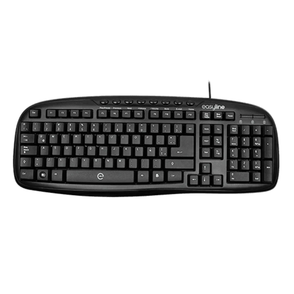 Teclado Easy Line 993384, Alámbrico, USB, Negro (Español), KB-433 SKU: EL-993384