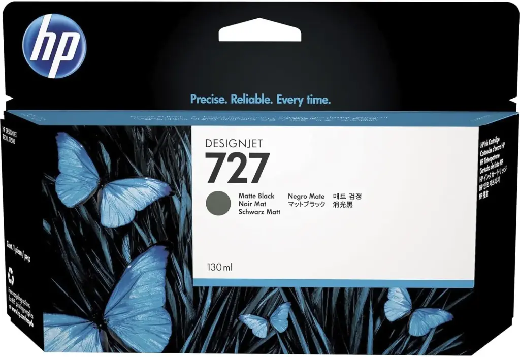 
HP 727 Negro Matte Original Cartucho de Tinta HP727 HP DesignJet serie T920, T1500, T930, T1530, T2530, T2500 130ML SKU: B3P22A
