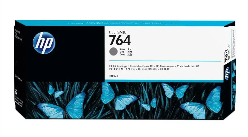 HP 764 Gris Original Cartucho de Tinta HP764 HP DesignJet T3500 300ml SKU: C1Q18A