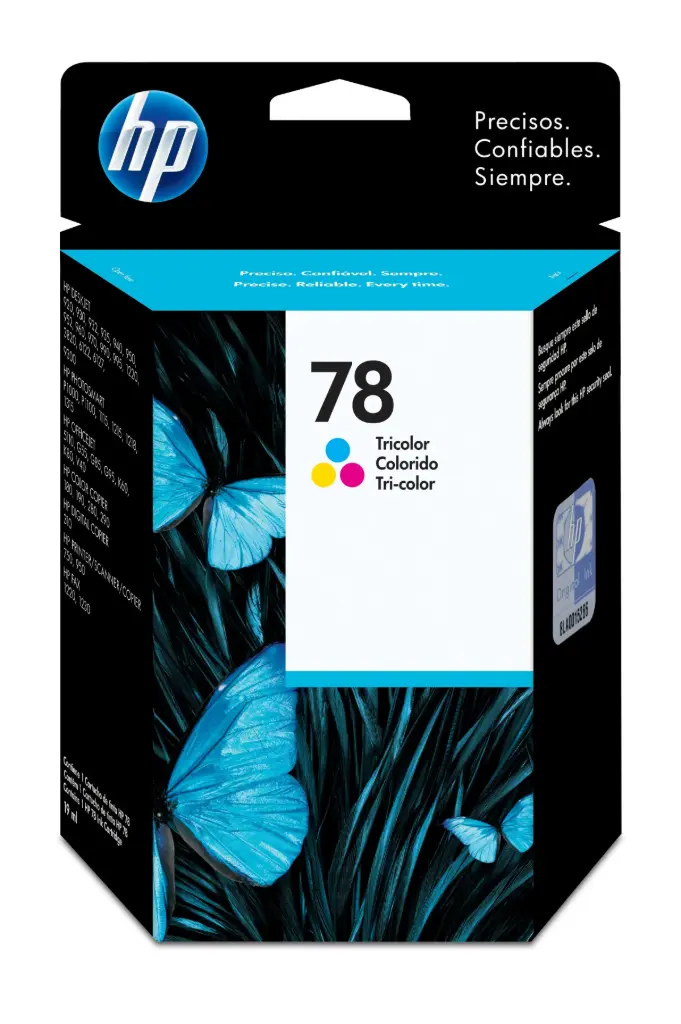 HP 78 Tricolor Original Cartucho de Tinta HP78 HP Deskjet 920, 930, 932, 935, 940, 950, 952, 960, 970, 990, 995, 1220, 3820, 6122, 6127, 9300, P1000, P1100, 1115, 1215, 1218, 1315, 5110, G55, G85, G95, K60, K80, V40,180, 190, 280, 290, 310, 750, 950 HP FAX 1220, 1230 560Pag. SKU: C6578DL