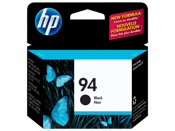 HP 94 Negro Original Cartucho de Tinta HP94 HP Photosmart 8450, 8150, 2710, 7830, 7850, 8750, y 2610; Impresoras Todo-en-Uno HP PSC 1610, 2350, HP Officejet 100, 7210, 7410, 7310, H470 y 6210, HP Deskjet 6840, 6540, 6520 y 5740 480Pag. 12ml SKU: C8765WL