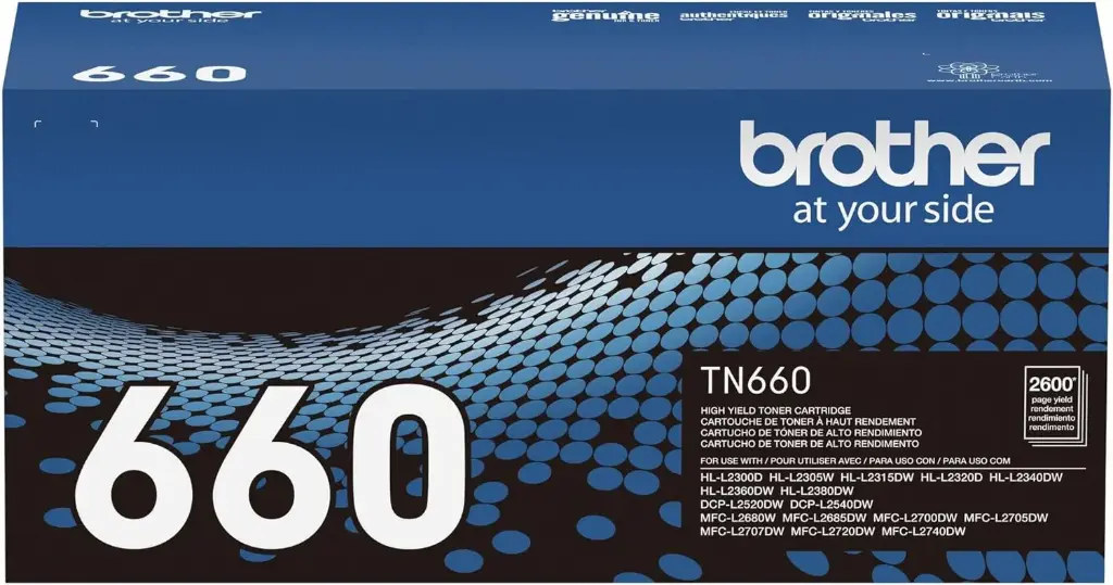 TN660 Negro Original Cartucho de Toner Brother TN-660 HL-L2300D, HL-L2305W, HL-L2315DW, HL-L2320D, HL-L2340DW, HL-2360DW, DCP-L2620DW, DCP-L2540DW, MFC-L2680DW, MFC-L2685DW, MFC-L2700DW, MFC-L2705DW, MFC-L2707DW, MFC-L2740DW 2,600 Pag. SKU: TN660