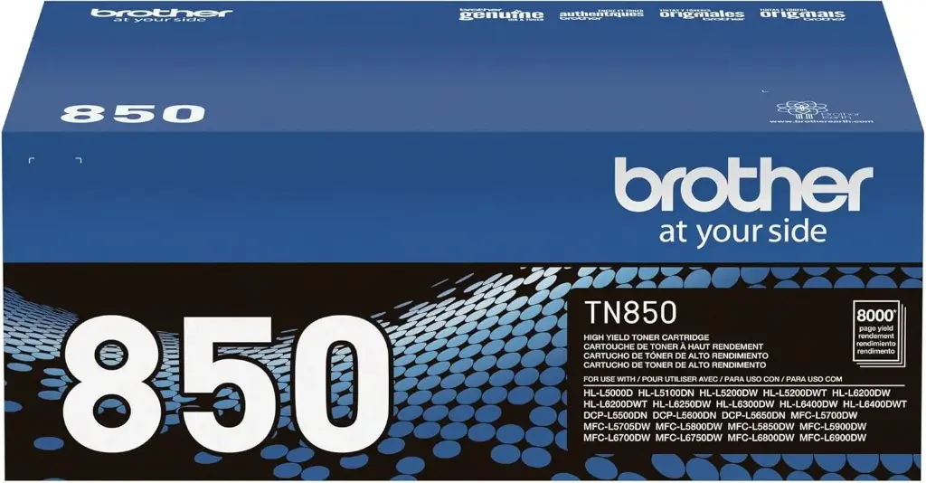 TN850 Negro Original Cartucho de Toner Brother TN-850 HL-L5000D, L5100DN, L5200DW, L6200DW, L6250DW, L6300DW, L6400DW, L5500DN, L5600DN, L5650DN, L5700DN, MFC-L5900DW, L6800DW, L6900DW, MFC-L6900DW 8,000 Pag. SKU: TN850