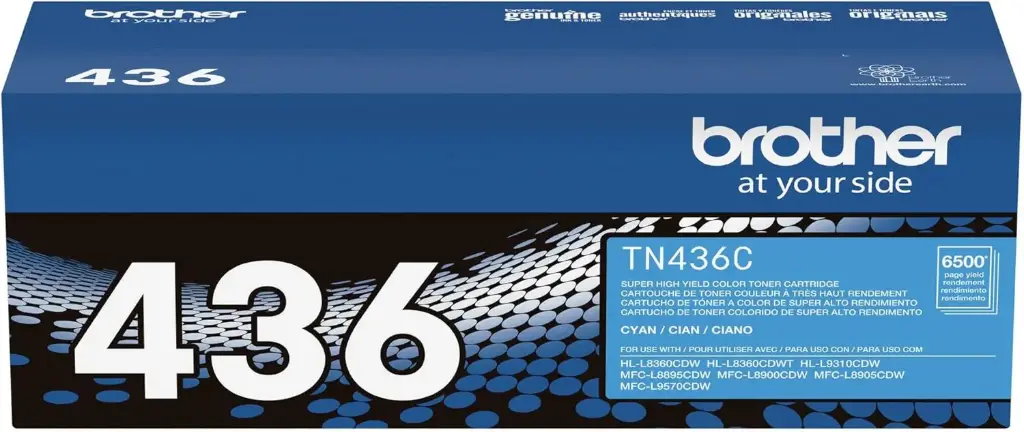 TN436C Cian Original Toner Brother TN-436C HL-L8360CDW, HL-9310CDW, MFC-L8895CDW, MFC-L8900CDW, MFC-L8905CDW, MFC-L9570CDW 6,500 Pag. SKU: TN436C