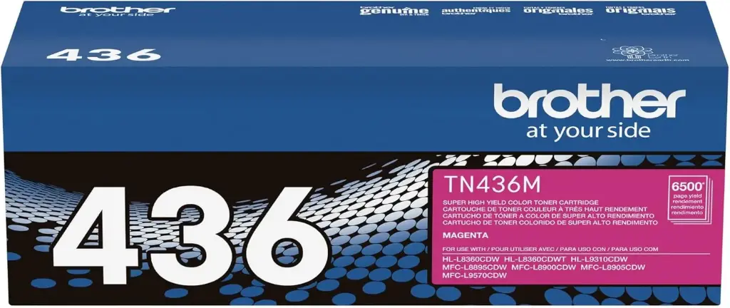 TN436M Magenta Original Toner Brother TN-436M HL-L8360CDW, HL-9310CDW, MFC-L8895CDW, MFC-L8900CDW, MFC-L8905CDW, MFC-L9570CDW 6,500 Pag. SKU: TN436M