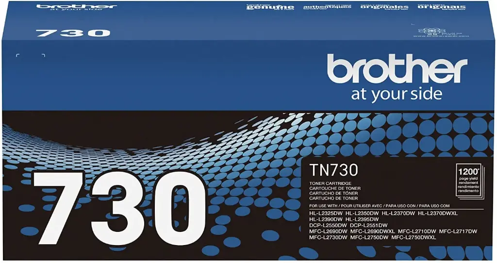 TN730 Negro Original Cartucho de Toner Brother TN-730 DCP-2551DW, DCP-L2550DW, HL-L2350DW, HL-L2370DW, HL-L2390DW, HL-L2395DW, MFC-L2710DW, MFC-L2750DW, MFC-L2690DW, MFC-L2730DW, MFC-L2717DW, DCPL2551DW 1,200 Pag. SKU: TN730