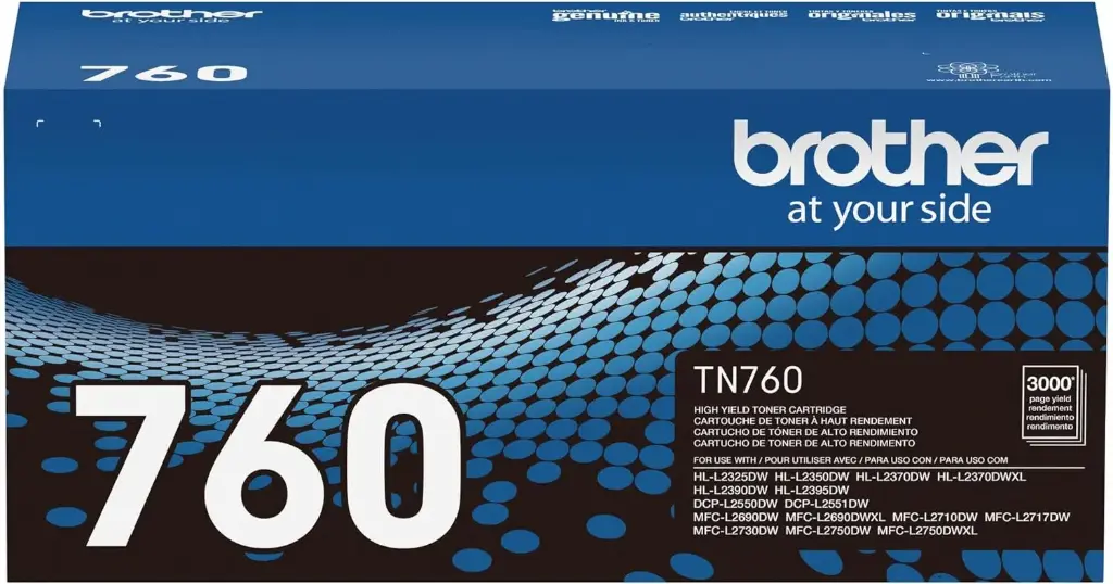 TN760 Negro Original Cartucho de Toner Brother TN-760 DCP-L2551DW, DCP-L2550DW, HL-L2350DW, HL-L2370DW, HL-L2390DW, HL-L2395DW, MFC-L2710DW, MFC-L2750DW, MFC-L2690DW, MFC-L2730DW, MFC-L2717DW DCPL2551DW 3,000 Pag. SKU: TN760