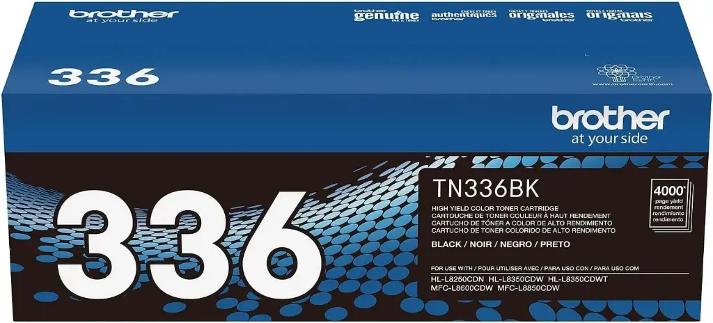 TN336BK Negro Original Cartucho de Toner Brother TN-336BK HL-L8250CDN, HL-L8350CDW, MFC-L8600CDW, MFC-L8850CDW 4,000 Pag. SKU: TN336BK