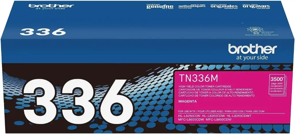 TN336M Magenta Original Cartucho de Toner Brother TN-336M HL-L8250CDN, HL-L8350CDW, MFC-L8600CDW, MFC-L8850CDW 3,500 Pag. SKU: TN336M