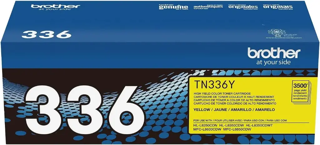 TN336Y Amarillo Original Cartucho de Toner Brother TN-336Y HL-L8250CDN, HL-L8350CDW, MFC-L8600CDW, MFC-L8850CDW 3,500 Pag. SKU: TN336Y