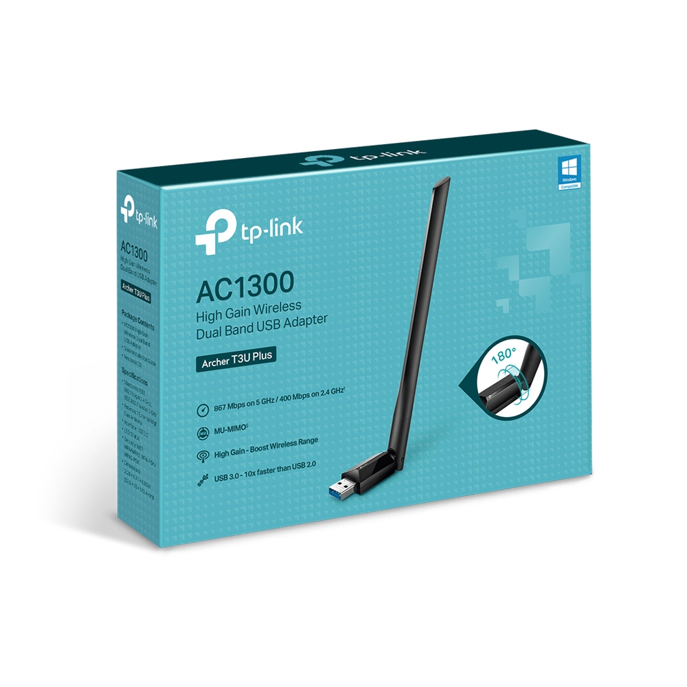 [ARCHER T3U PLUS] TP-LINK Adaptador de Red USB ARCHER T3U PLUS, Inalámbrico, WLAN, 867Mbit/s, 1 Antena SKU: ARCHER T3U PLUS