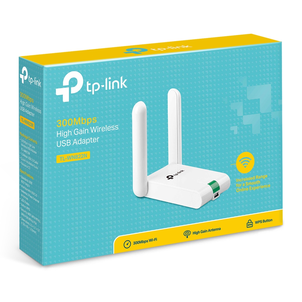 TP-Link Adaptador de Red USB TL-WN822N, Inalámbrico, 2.4 - 2.4835GHz, con 2 Antenas de 3dBi, 	NIC-976 SKU: TL-WN822N