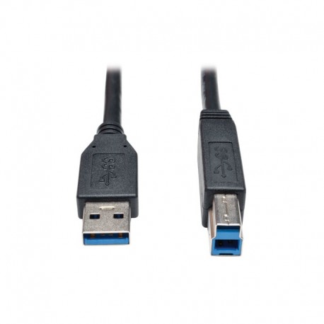 TRIPPLITE Cable para Dispositivo USB 3.0 SuperSpeed (AB M/M), 0.91 m [3 pies], Negro - 1 x Tipo A Macho USB - 1 x Tipo B Macho USB Menos TRIPPLITE  U322-003-BK