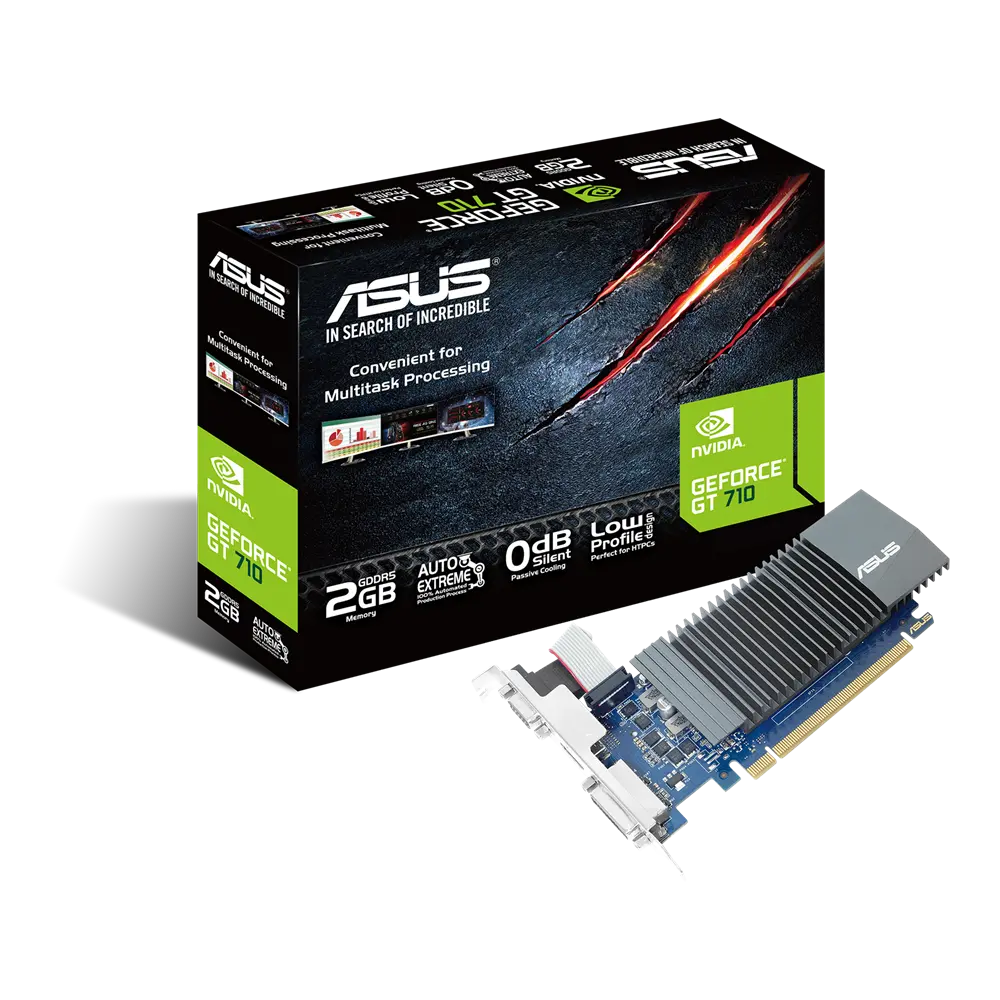 Tarjeta de Video ASUS NVIDIA GeForce GT 710, 2GB 64-bit GDDR5, PCI Express 2.0 SKU: GT710-SL-2GD5-CSM