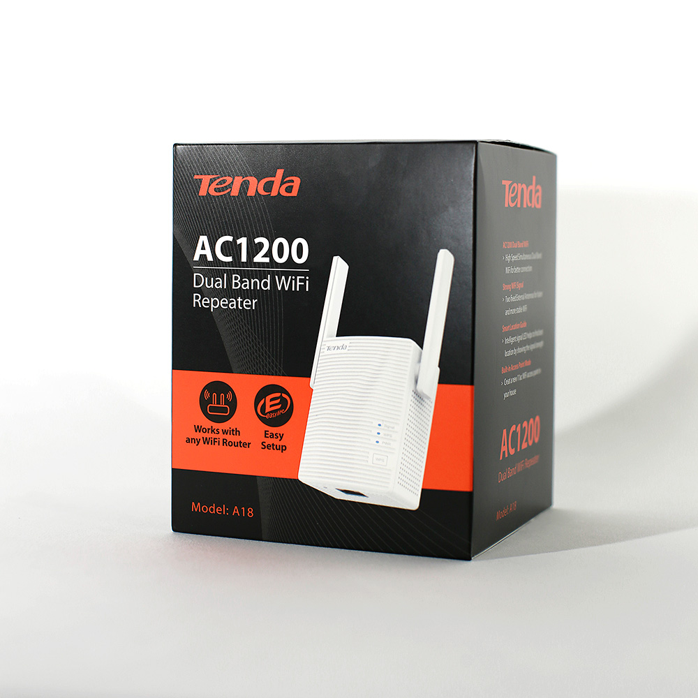 [A18] Tenda Extensor de Rango A18, Inalámbrico, 867Mbit/s, 1x RJ-45, 2 Antenas de 2dBi AC1200 SKU: A18