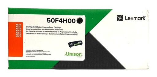 [50F4H00] 50F4H00 Original Toner Lexmark MS610de, MS610dn, MS410dn, MS310dn,MS315dn, MS415dn,MS312dn 5,000 Páginas SKU: 50F4H00	