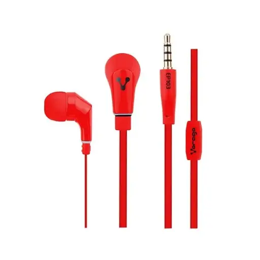 [EP-103/RD] Vorago Audífonos con Micrófono EP-103, Alámbrico, 3.5mm, 1.2 Metros, Rojo SKU: EP-103/RD
