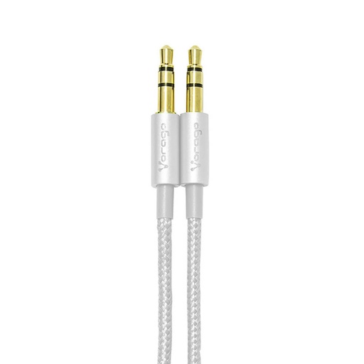 [CAB-115-WH] Vorago Cable Auxiliar 3.5mm Macho - 3.5mm Macho, 1 Metro, Blanco SKU: CAB-115-WH