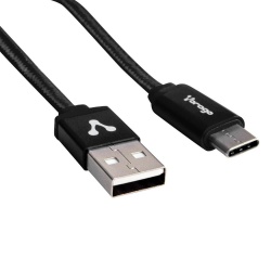 [CAB-123 TIPO C] Vorago Cable USB A Macho - USB-C Macho, 1 Metro, Negro SKU: CAB-123 TIPO C