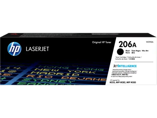 W2110A Negro Original Toner 206A HP LaserJet Pro M255, MFP M282, MFP M283 1,350 Páginas SKU: W2110A