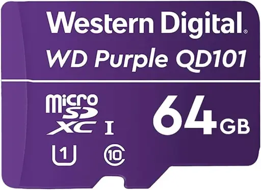 Memoria Flash Western Digital WD Purple SC QD101, 64GB MicroSDHC Clase 10 Para Cámaras IP de Videovigilancia SKU: WDD064G1P0C