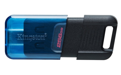 [DT80M/256GB] Memoria USB Kingston DataTraveler 80 M, 256GB, USB Tipo-C 3.2, Negro/Azul SKU: DT80M/256GB
