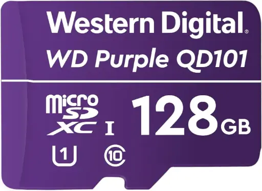 [WDD128G1P0C] Memoria Flash Western Digital WD Purple SC QD101, 128GB MicroSDXC Clase 10 Para C+amaras IP de Videovigilancia RAM-3503 SKU: WDD128G1P0C