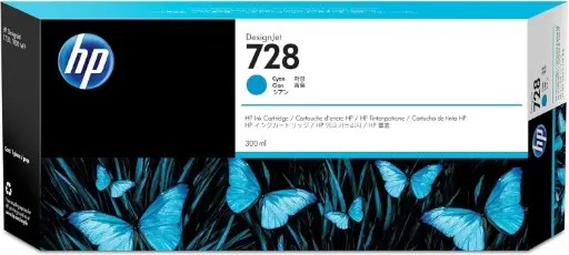 [F9K17A] HP 728 Cian Original Cartucho de Tinta HP728 HP Designjet T730, T830 300ml SKU: F9K17A